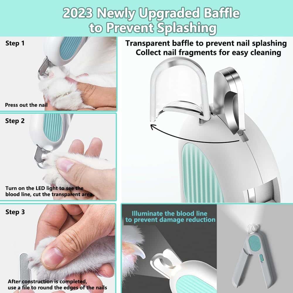 Dog And Cat Nail Clippers, Pet Nail Trimmers With LED Light, And Circular Cut-hole Cat Paw Cutter Dogs Nail Cutter Avoid Excessive Cutting - Store The Bark | Get The Meow