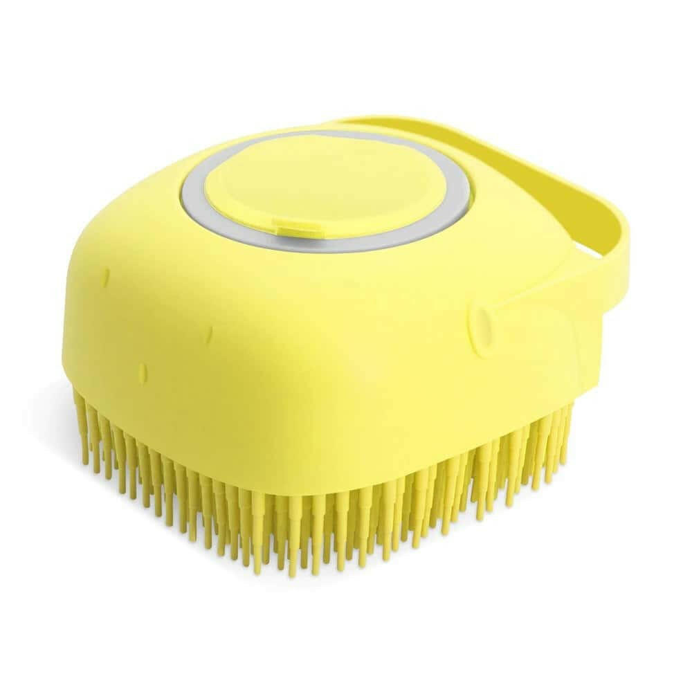 Dog and Cat Scrubber Brush with built-in Shampoo Compartment - Store The Bark | Get The Meow