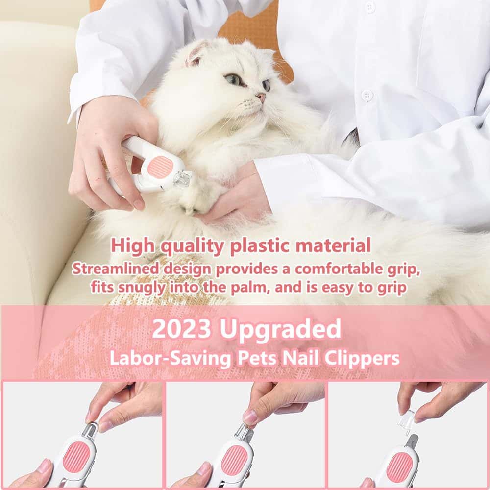 Dog And Cat Nail Clippers, Pet Nail Trimmers With LED Light, And Circular Cut-hole Cat Paw Cutter Dogs Nail Cutter Avoid Excessive Cutting - Store The Bark | Get The Meow
