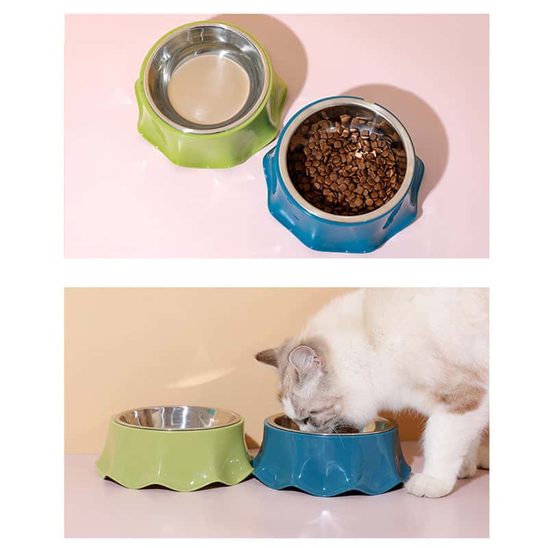 Anti-Slip Stainless Steel Pet Feeder with Rubber Bottom - Store The Bark | Get The Meow