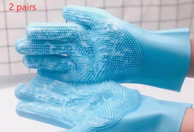 Comfortable and Good Quality Grooming and Scrubbing Brush Gloves - Store The Bark | Get The Meow
